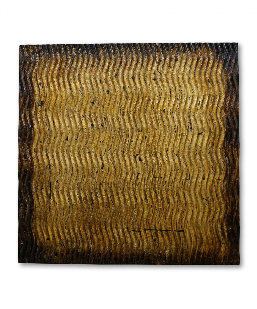 Bronze Metallic Ridge Wood Wall Art — view 2