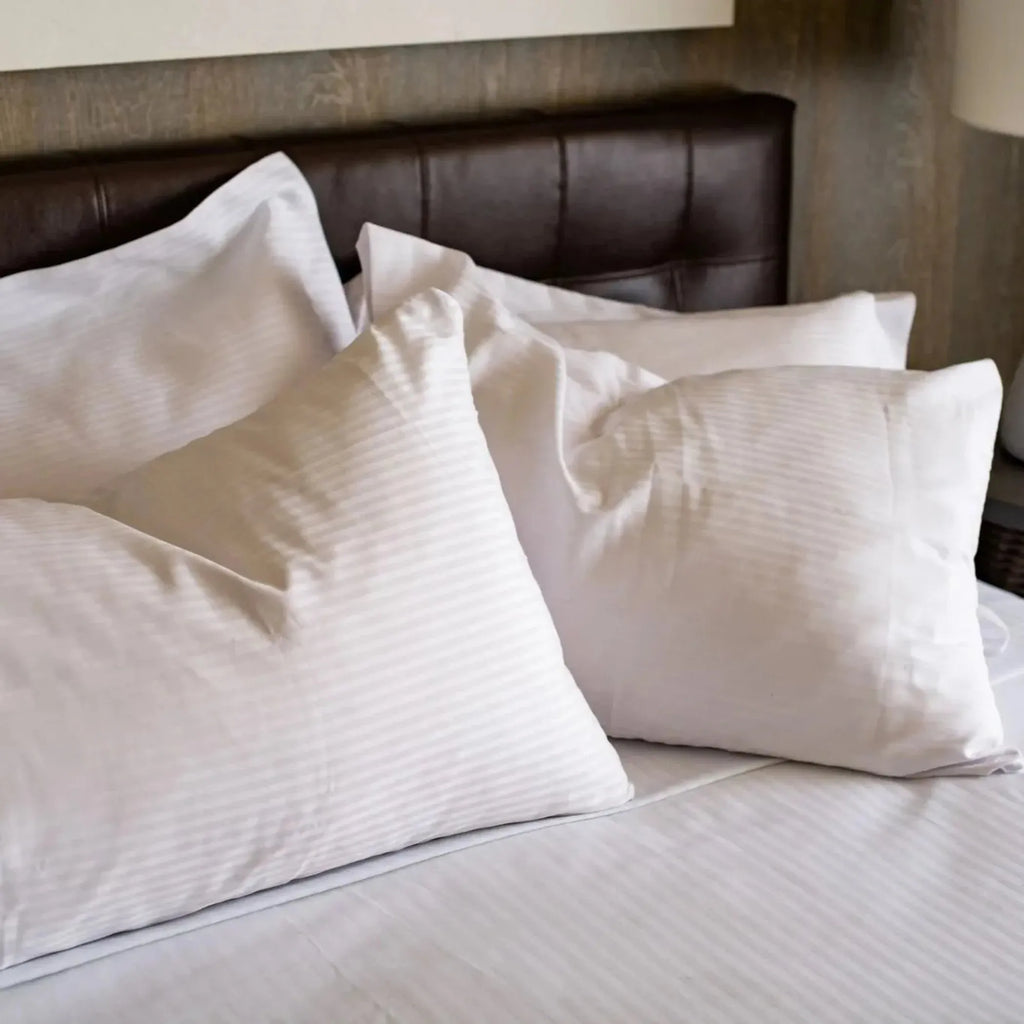 T-310 White Blended 6MM Satin Stripe Sheets — view 2