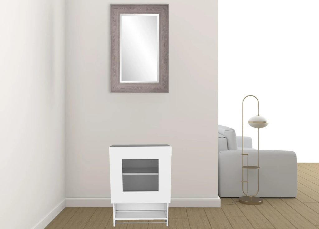 20″ White Wall mounted Accent Cabinet With One Shelf — view 2
