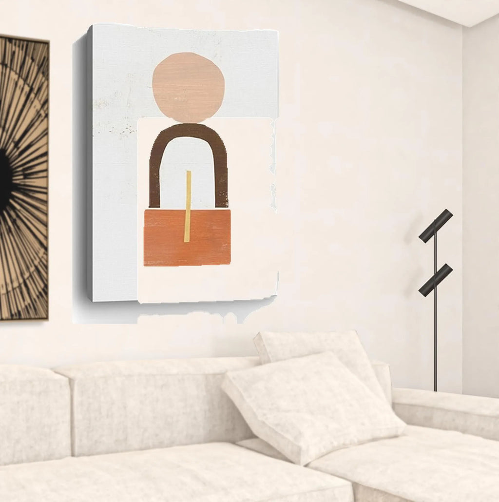 Abstract Orange Shapes In Balance Unframed Print Wall Art — view 3