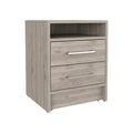20″ Gray Two Drawer Faux Wood Nightstand