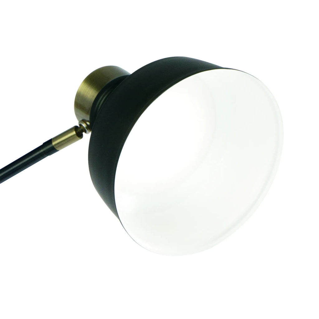 Matte Black and Antiqued Brass LED Adjustable Desk Lamp — view 3