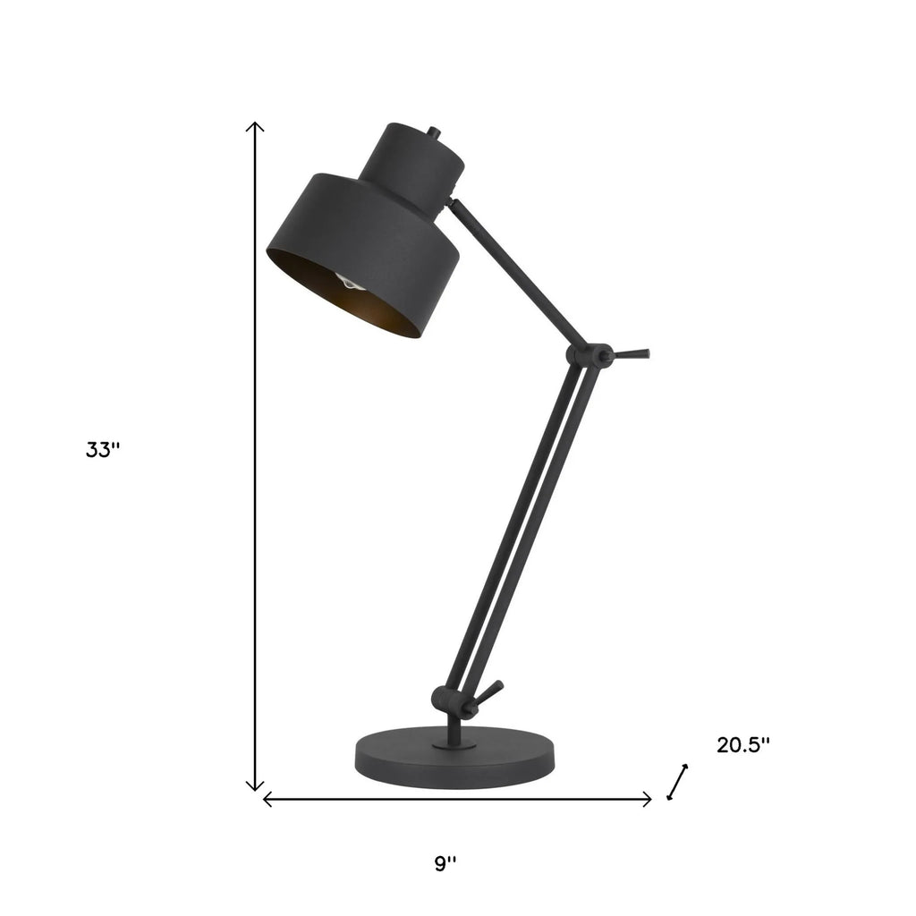 33″ Black Metal Adjustable Desk Table Lamp — view 4