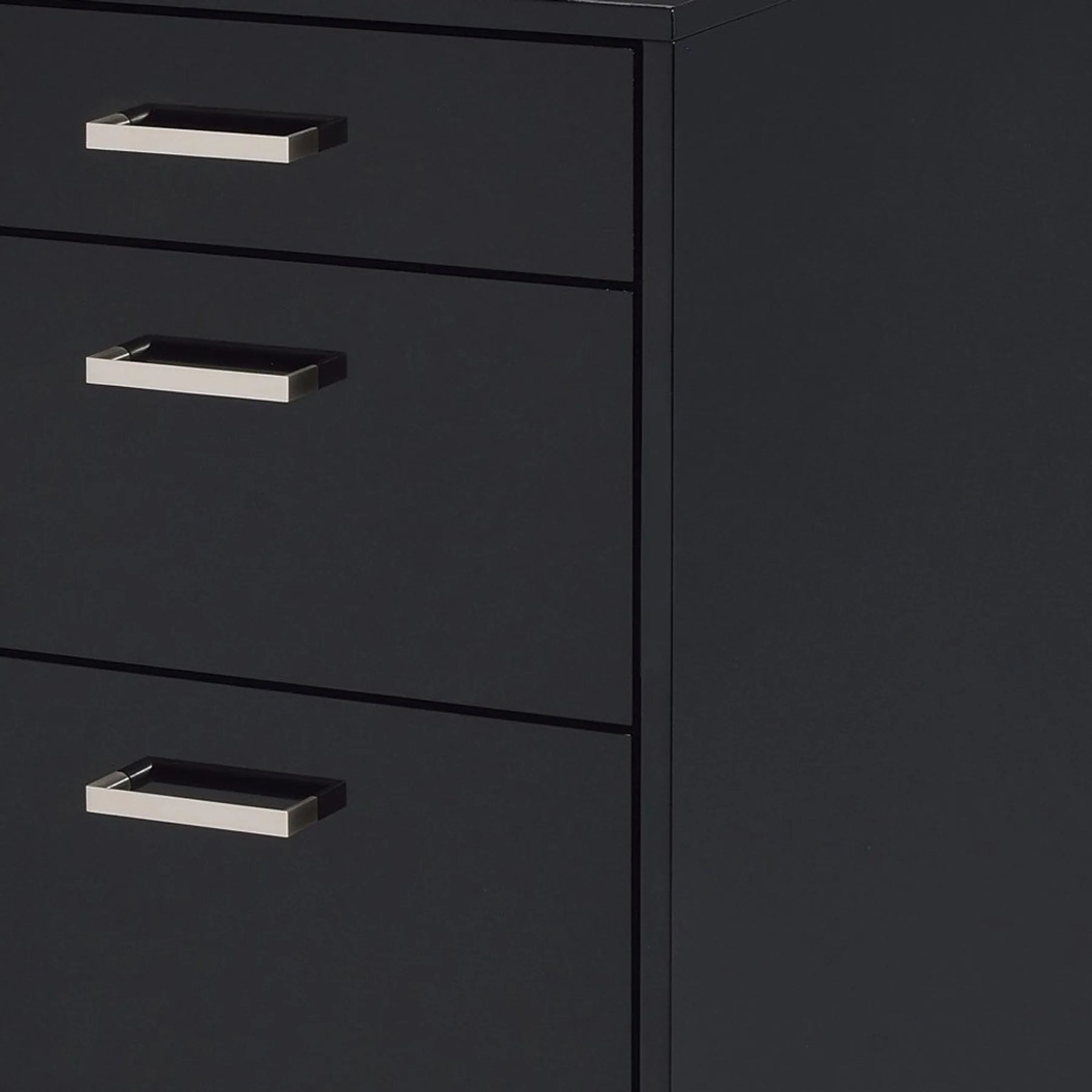 18″ Black Standard Accent Cabinet With Three Drawers — view 2