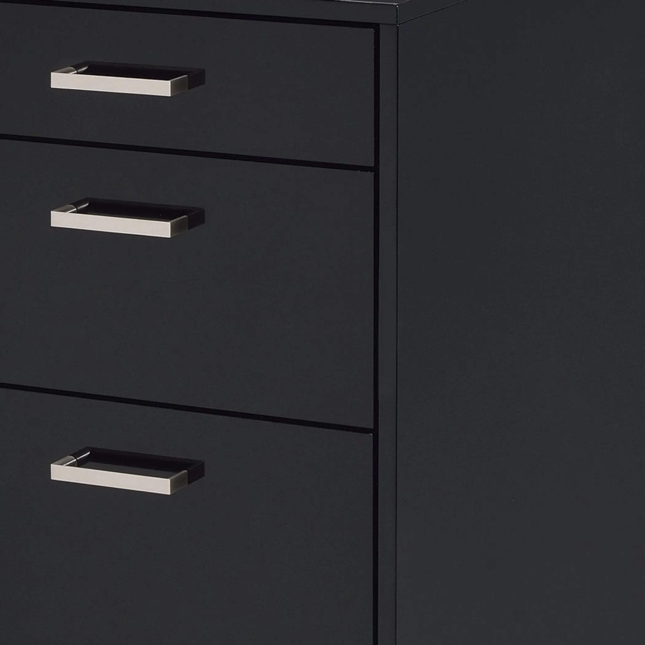 18″ Black Standard Accent Cabinet With Three Drawers — view 2