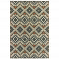 8′ x 10′ Gray Geometric Stain Resistant Indoor Outdoor Area Rug