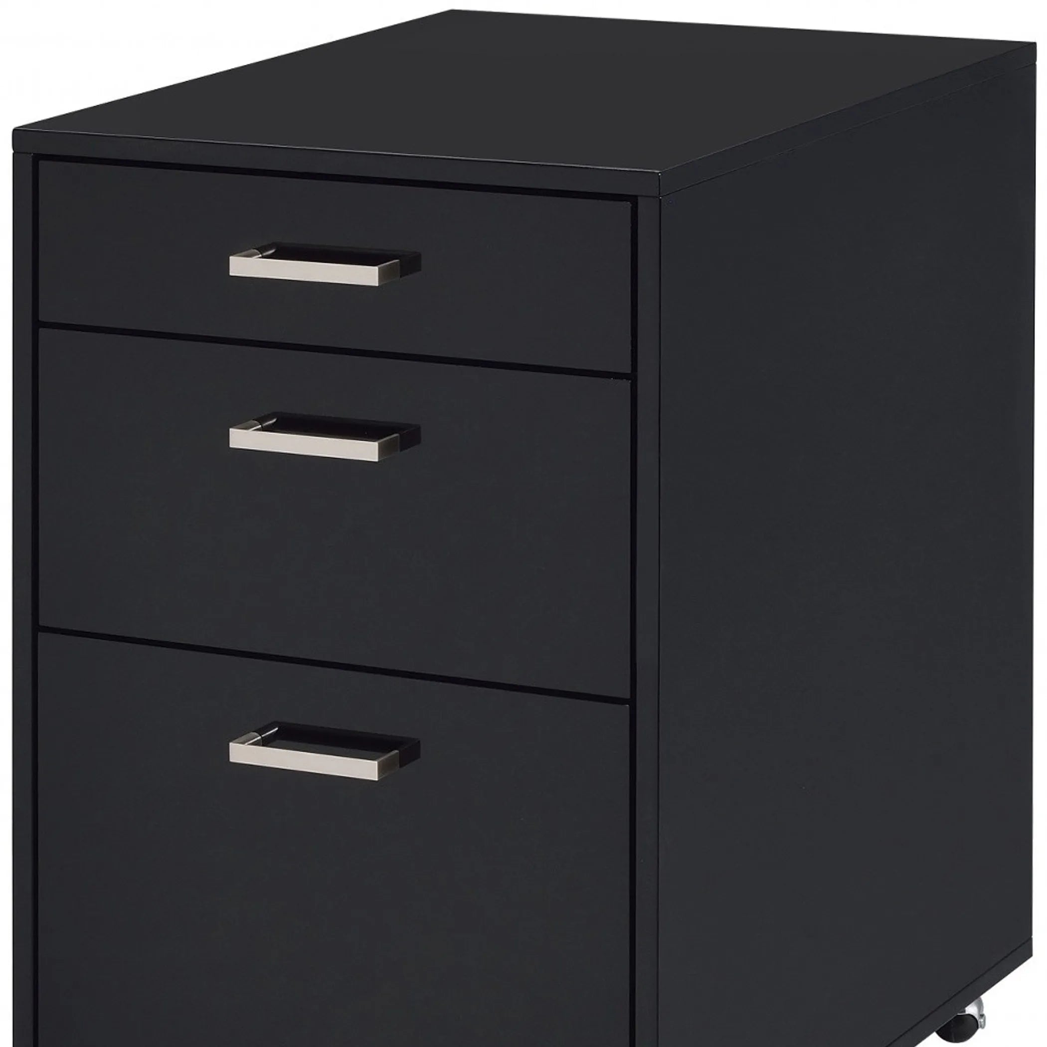 18″ Black Standard Accent Cabinet With Three Drawers — view 3