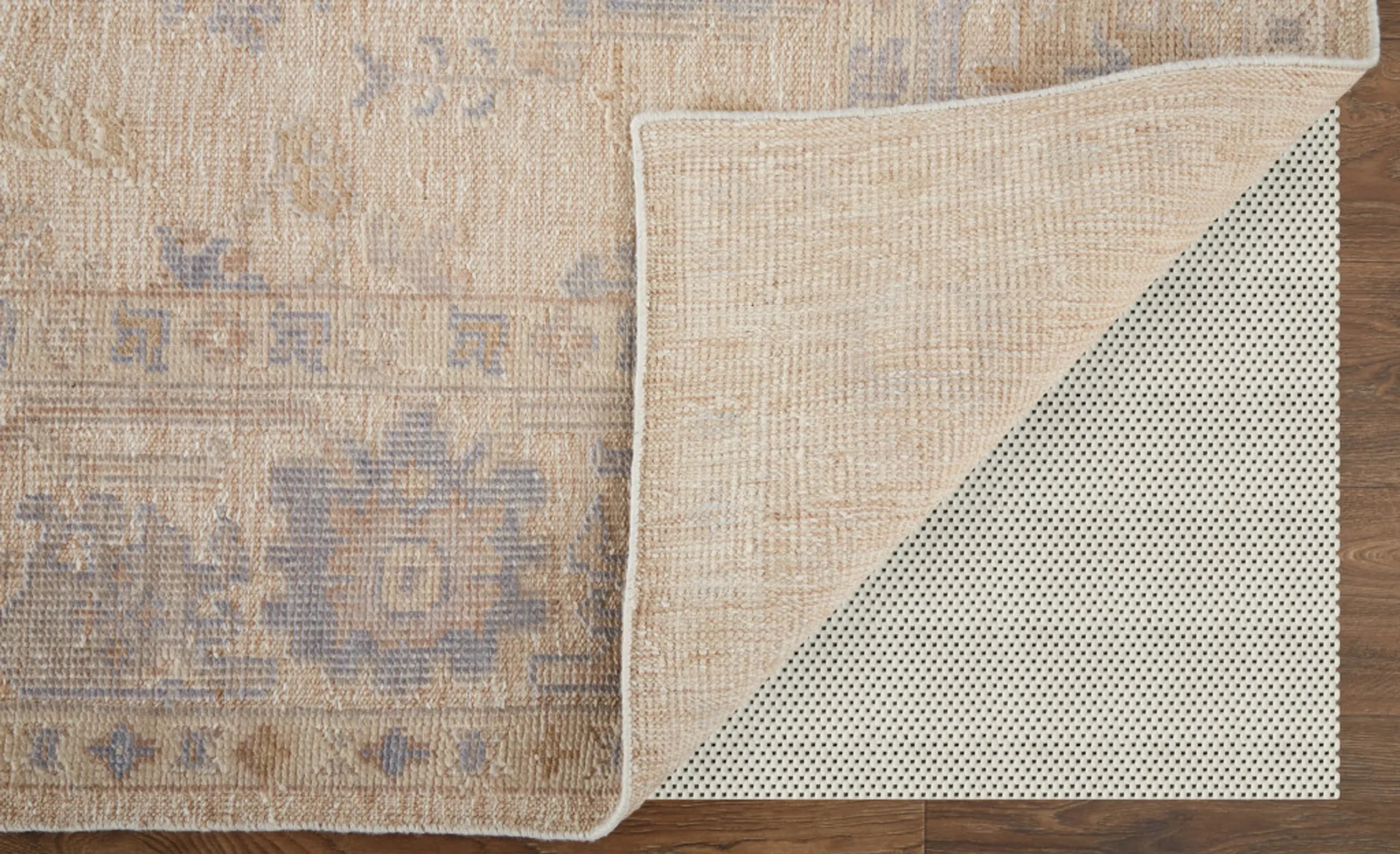 8′ X 10′ Blue and Ivory Floral Hand Knotted Area Rug — view 4