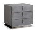 22″ Gray Crackle Finish Three Drawer Nightstand