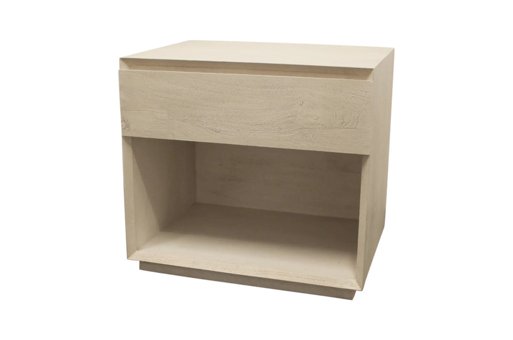 24″ Natural One Drawer Solid Wood Nightstand — view 3