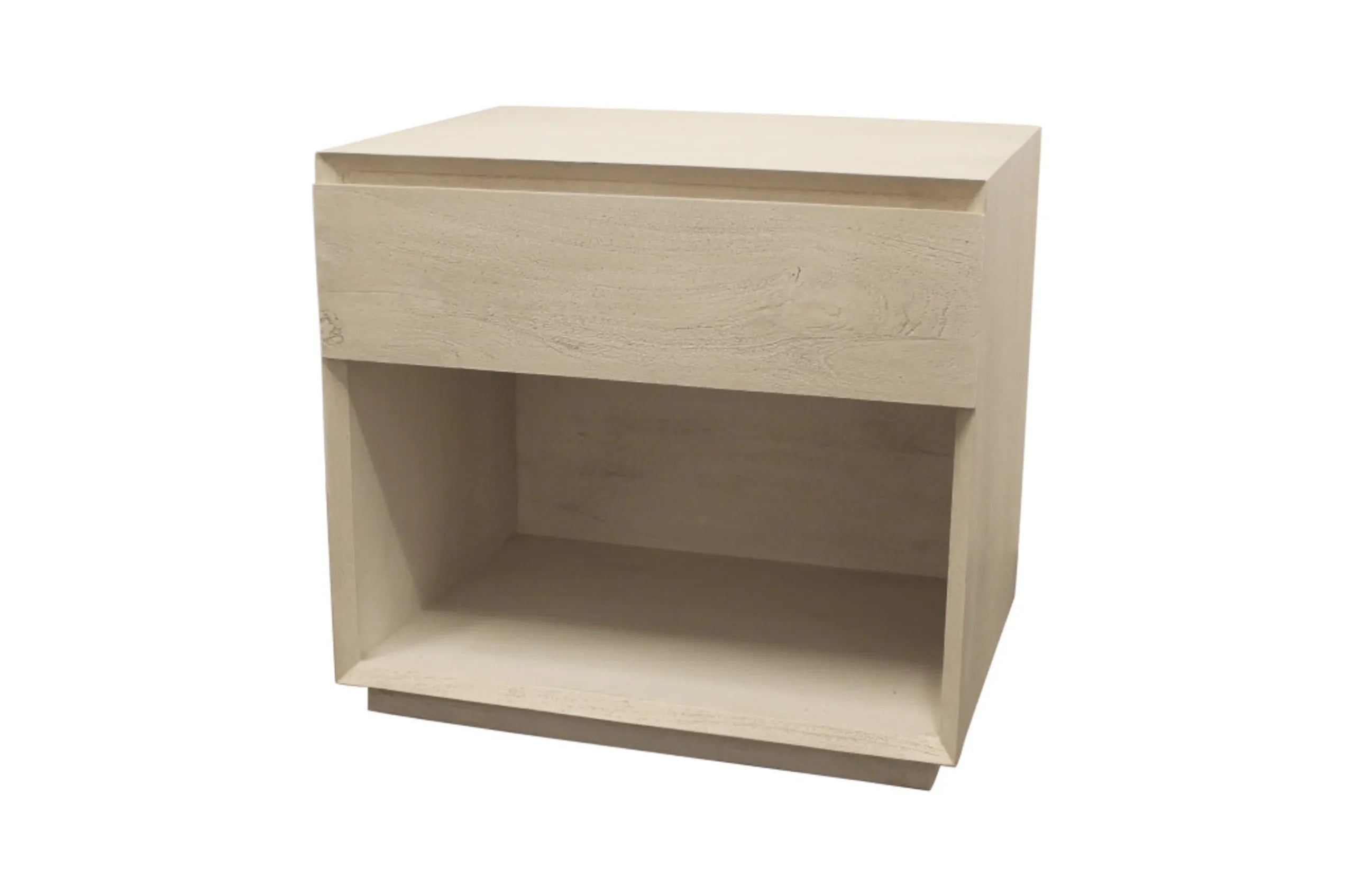 24″ Natural One Drawer Solid Wood Nightstand — view 3