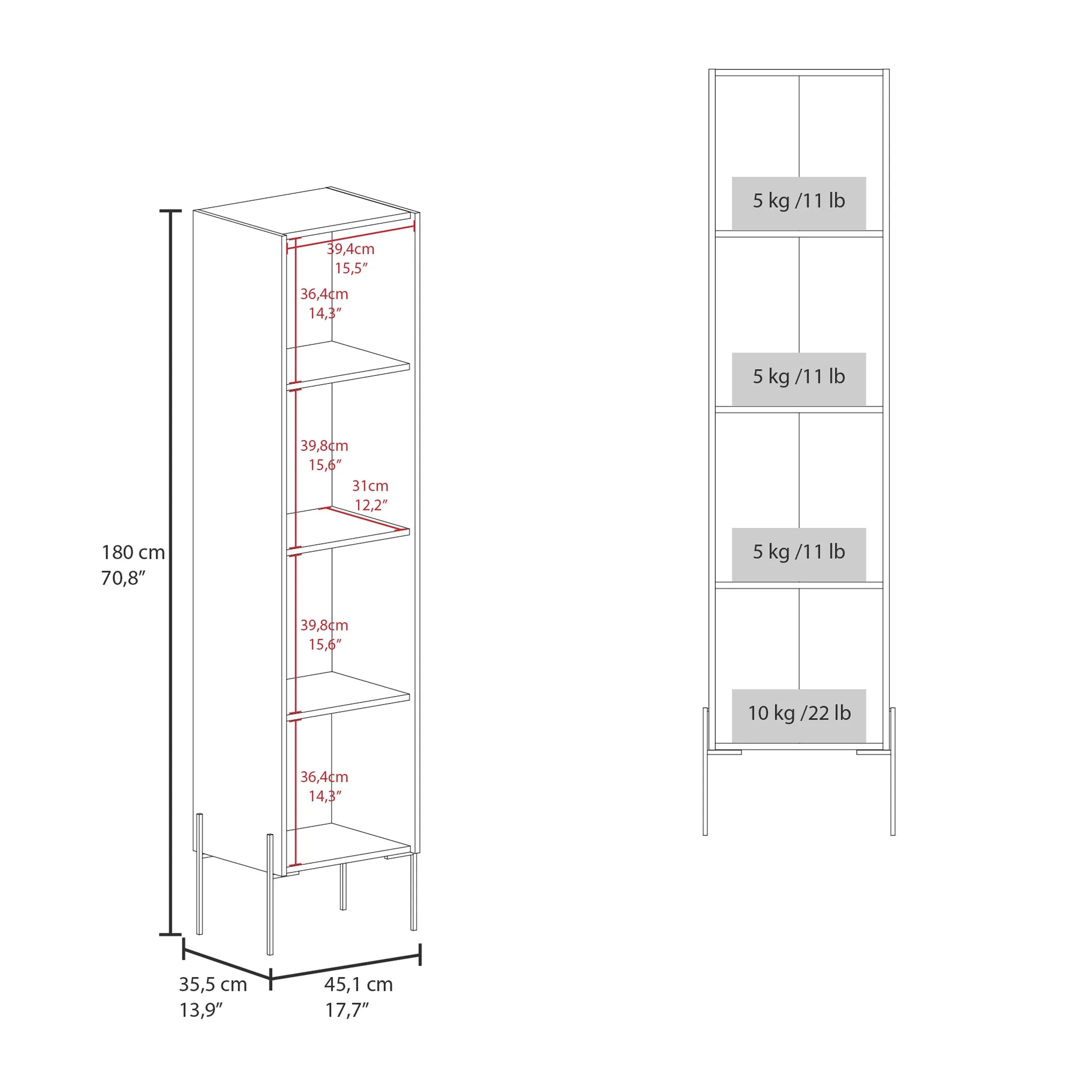 Hagi Tall Linen Cabinet 71″ — view 2