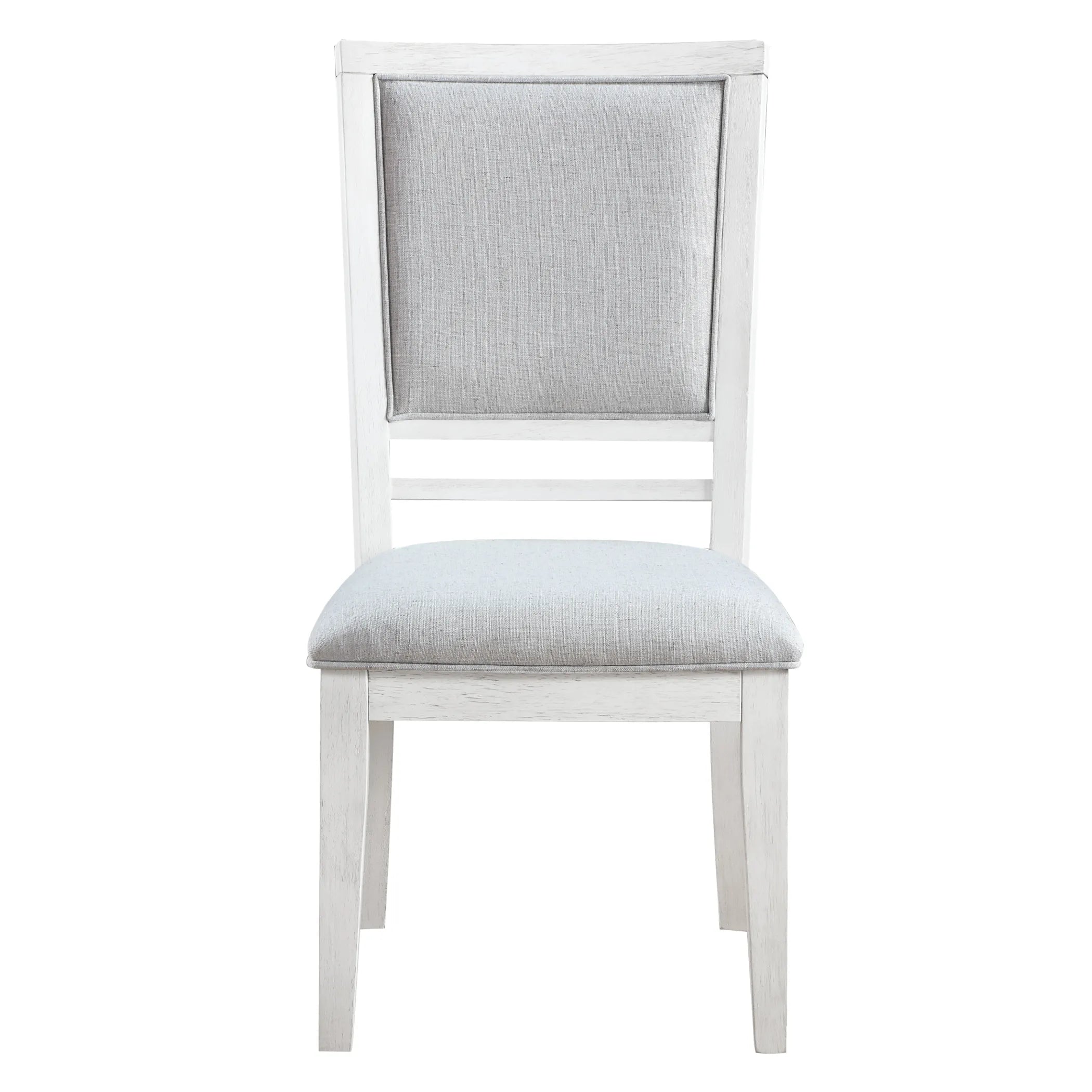 Sunset Trading Dover Dining Side Chair | Padded Upholstered Seat & Back | Set of 2 | Cerused White Oak Wood — view 3