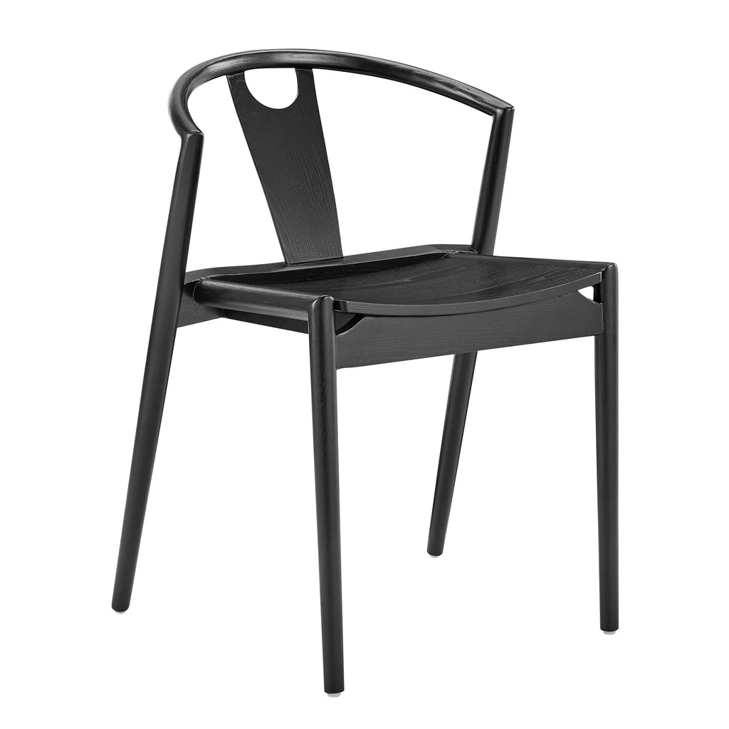 Solid Wood Open Back Dining Side Chair — view 3