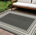 6′ X 9′ Black Geometric Indoor Outdoor Area Rug