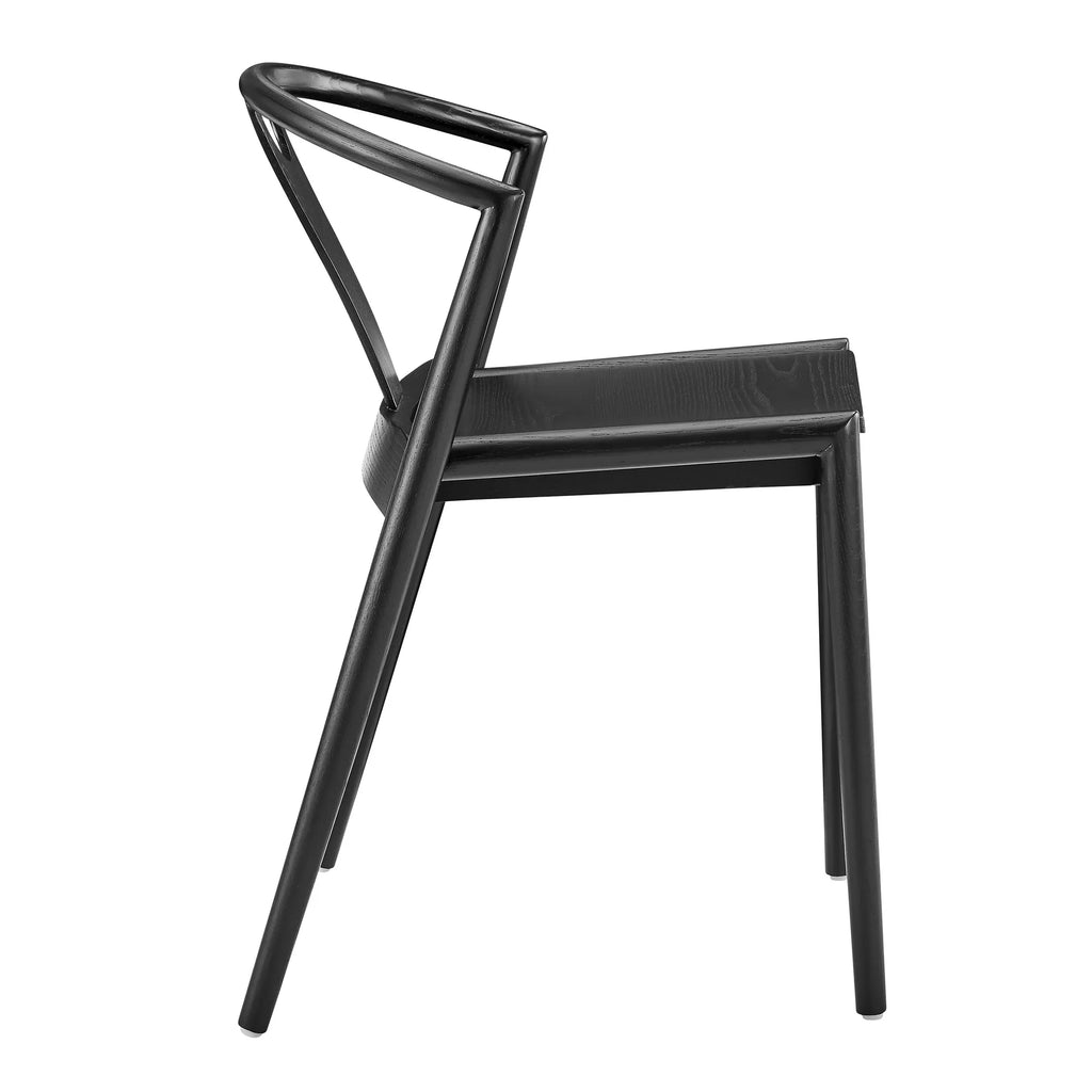 Solid Wood Open Back Dining Side Chair — view 4