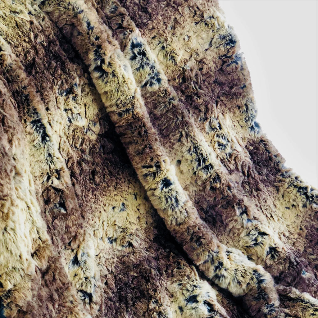 Plutus Beige and Brown Chinchilla Faux Fur Luxury Throw — view 3