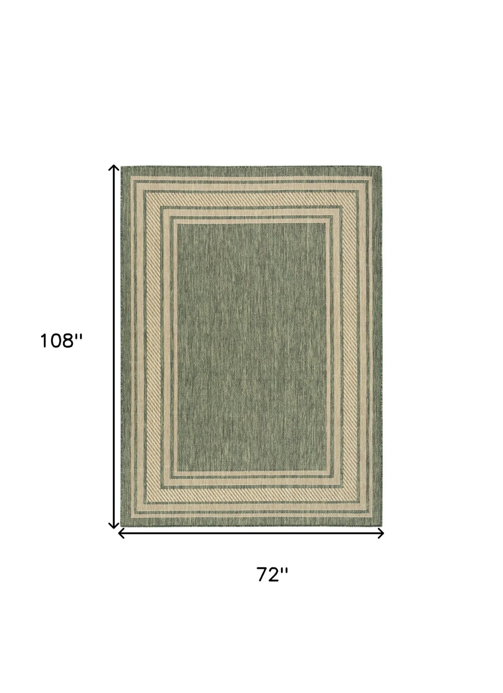 6′ X 9′ Green Geometric Indoor Outdoor Area Rug — view 2
