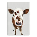 48″ x 32″ Brown and White Baby Cow Face Canvas Wall Art