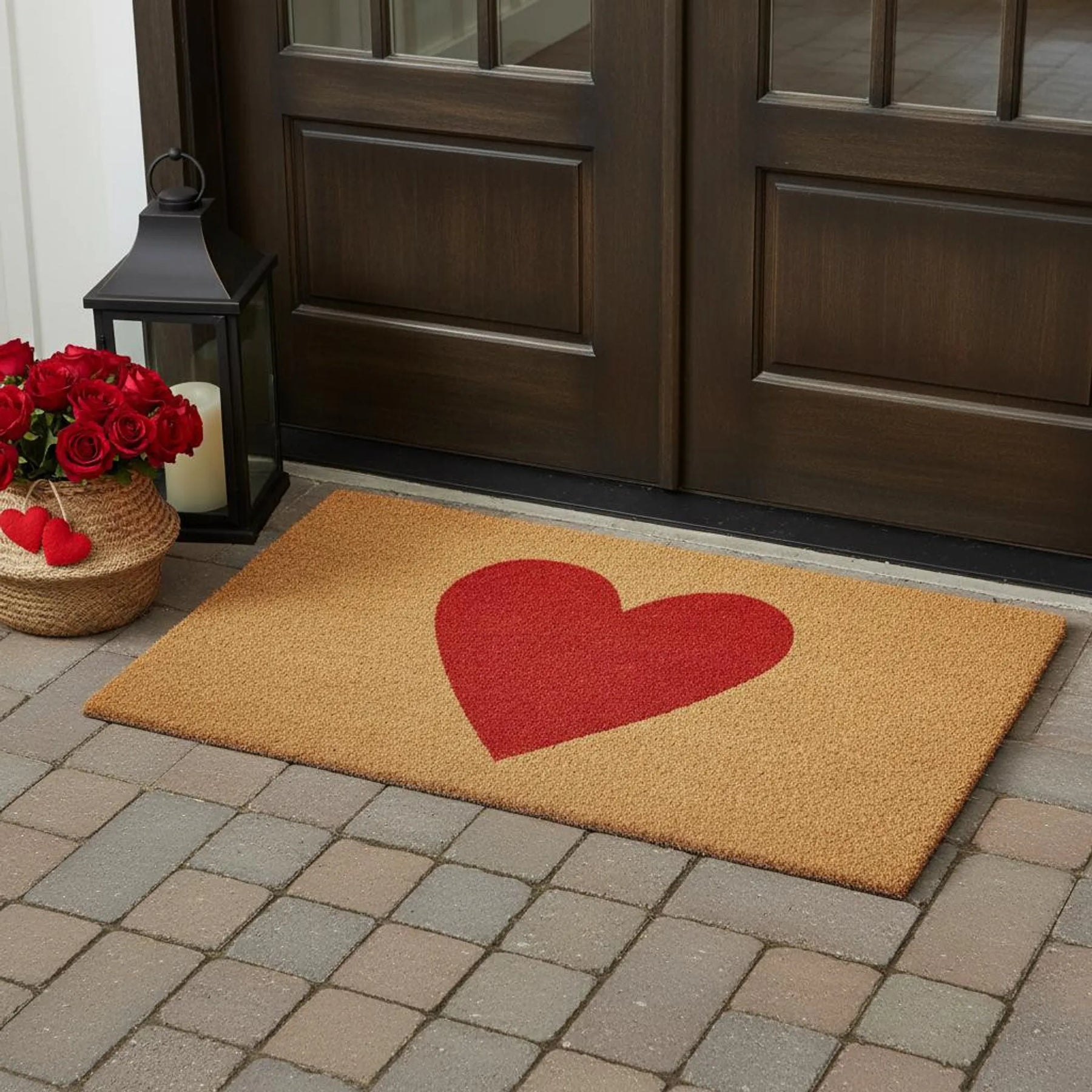 Heart Outdoor Coir Door Mat