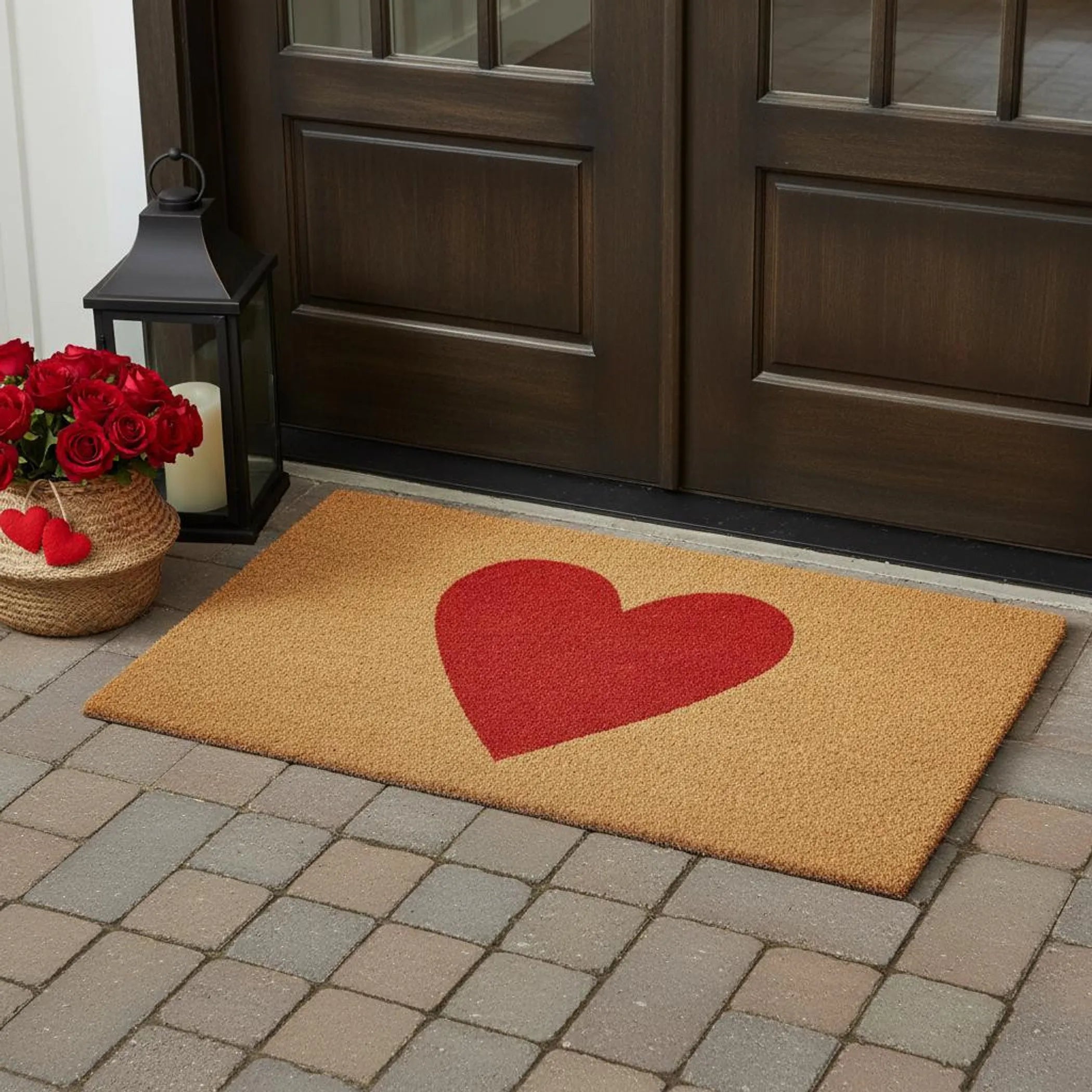 Heart Outdoor Coir Door Mat