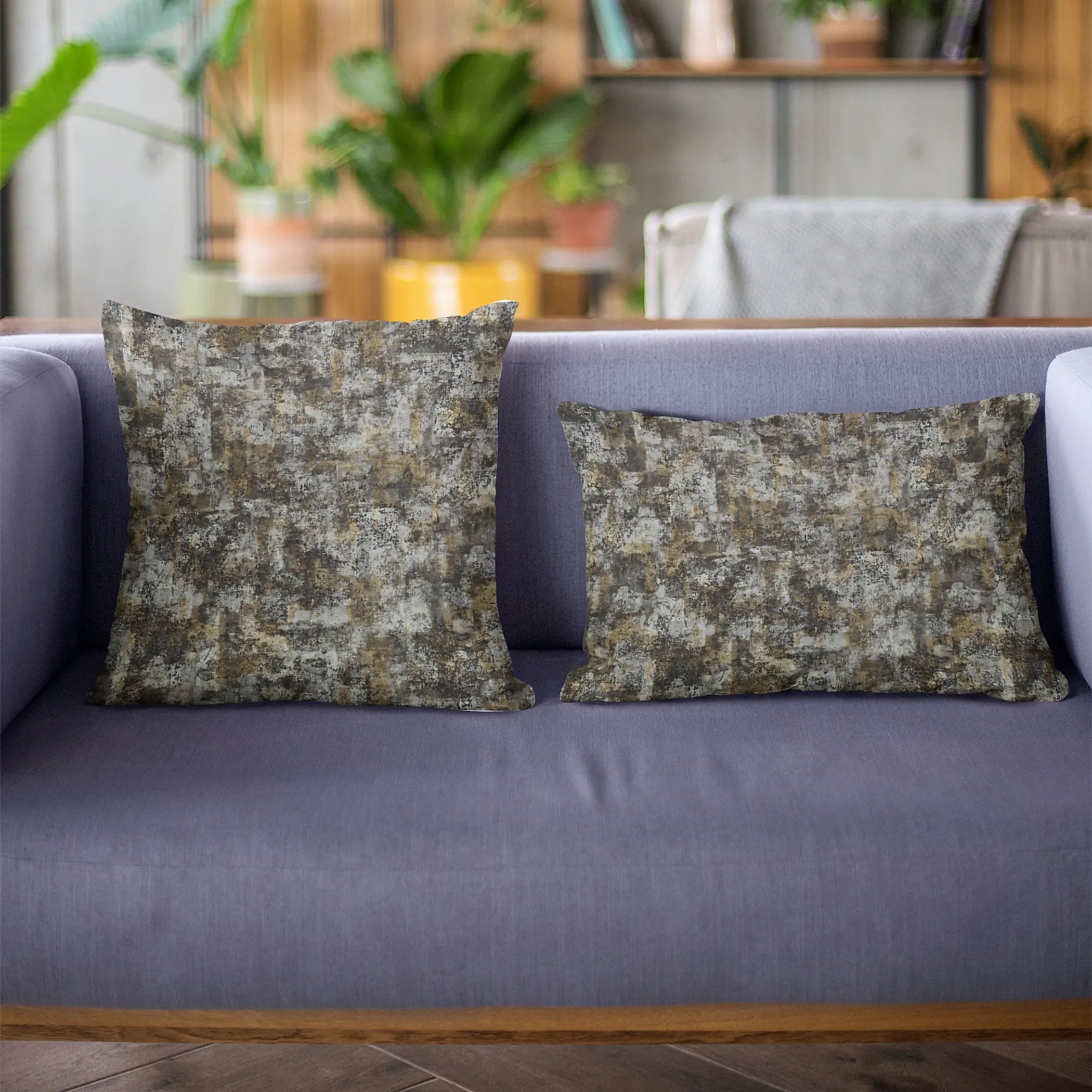 Plutus Twilight Hidden Island Velvet With Foil Printing On Top Luxury Throw Pillow — view 2
