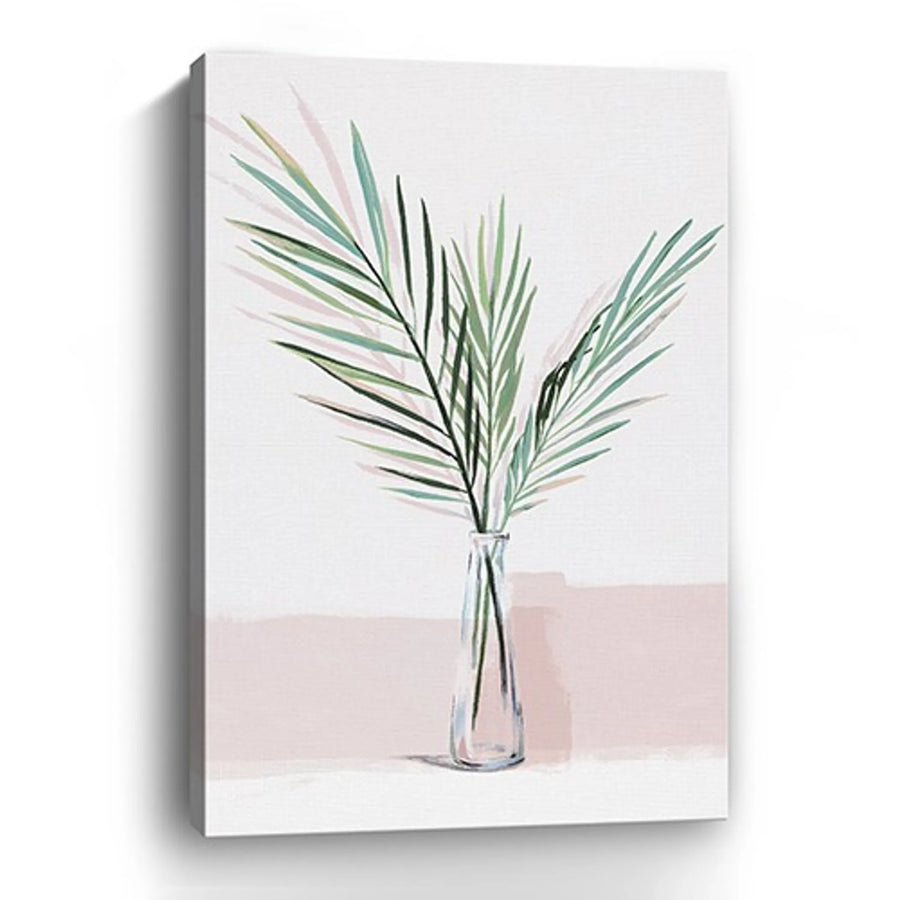 Pretty Green Foliage Pink Unframed Print Wall Art — view 2