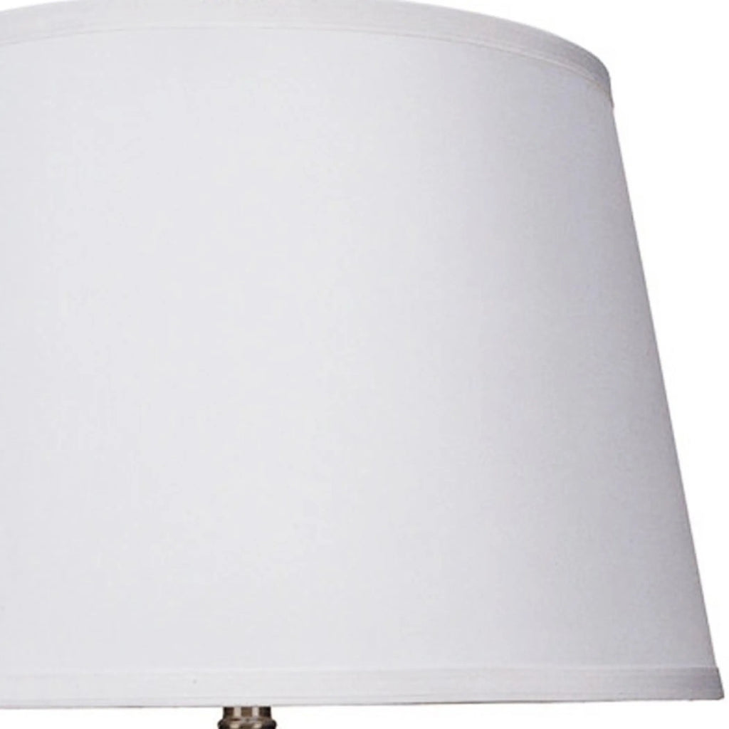 29″ Silver Metal Table Lamp With White Classic Empire Shade — view 4