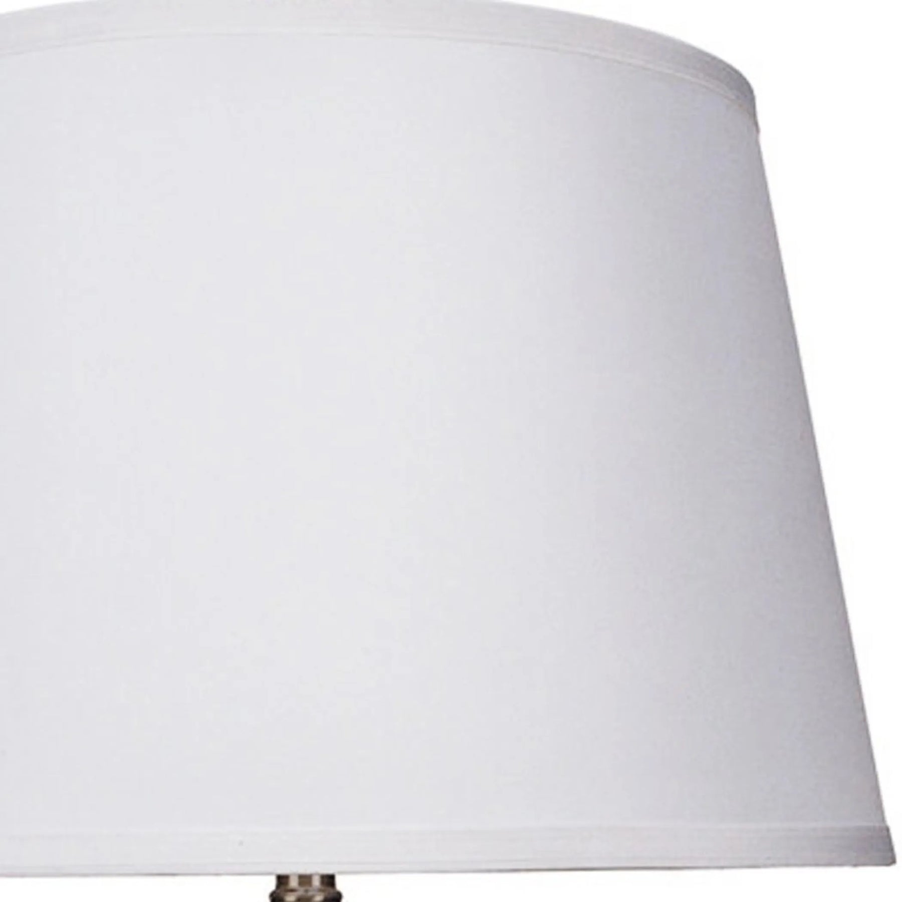 29″ Silver Metal Table Lamp With White Classic Empire Shade — view 4