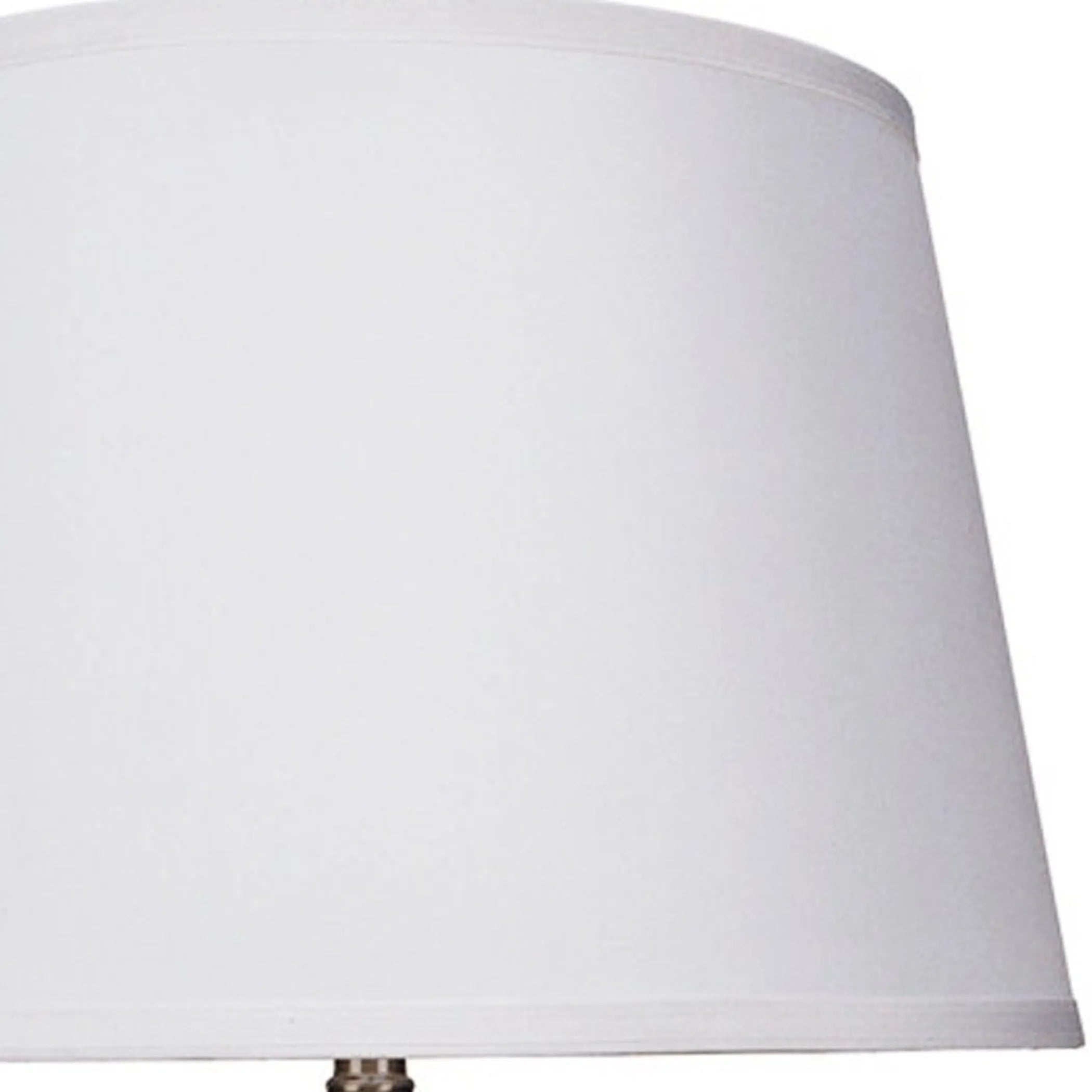 29″ Silver Metal Table Lamp With White Classic Empire Shade — view 4