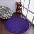 Rugsotic Carpets Hand Knotted Loom Silk Mix Round Area Rug Solid