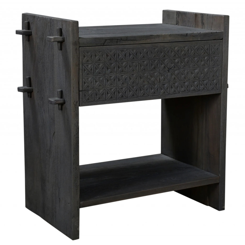 26″ Dark Gray One Drawer Nightstand — view 4