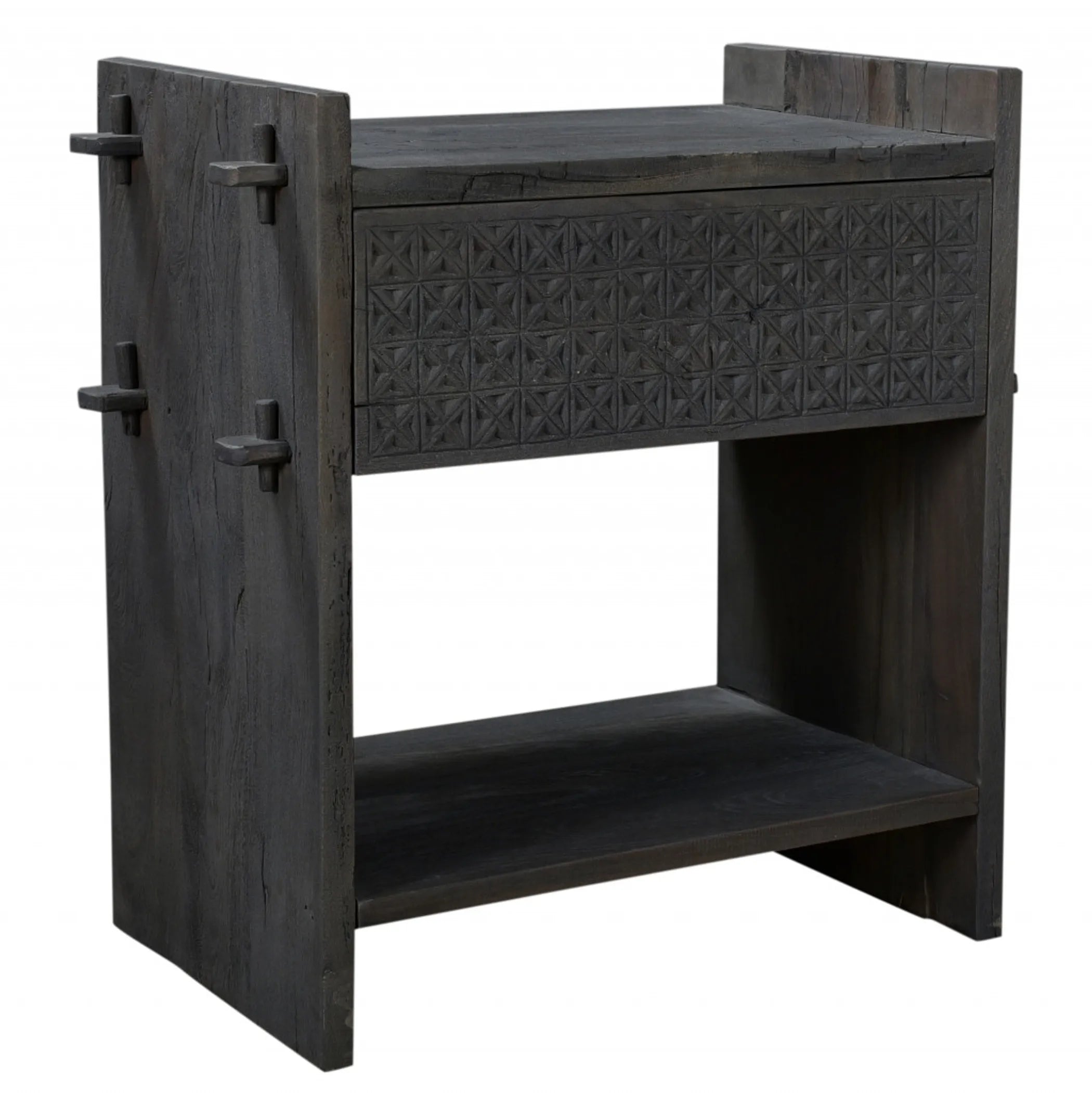 26″ Dark Gray One Drawer Nightstand — view 4