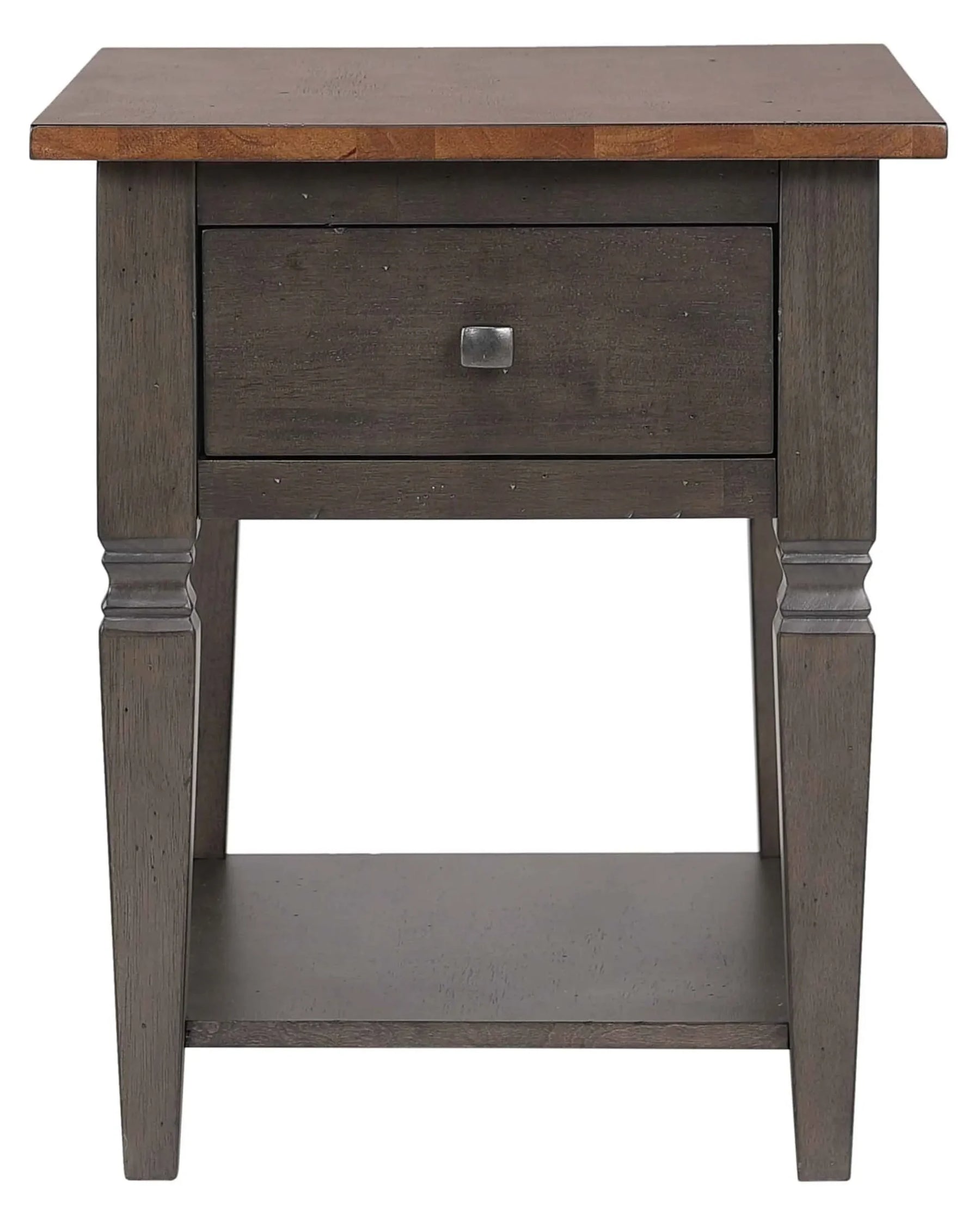 Sunset Trading Dakota Living Room End Table with Drawer and Shelf Storage | 20″W Sofa Sidetable | Two-Tone Distressed Brown…