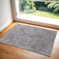 3′ X 5′ Gray Abstract Hand Woven Worn Faded Area Rug