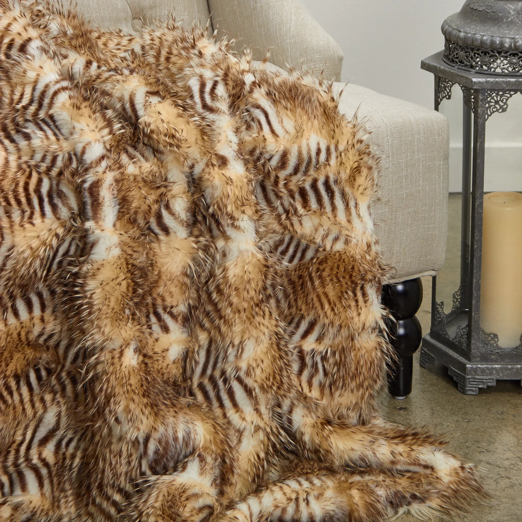Plutus Porcupine Beige Faux Fur Luxury Throw — view 2