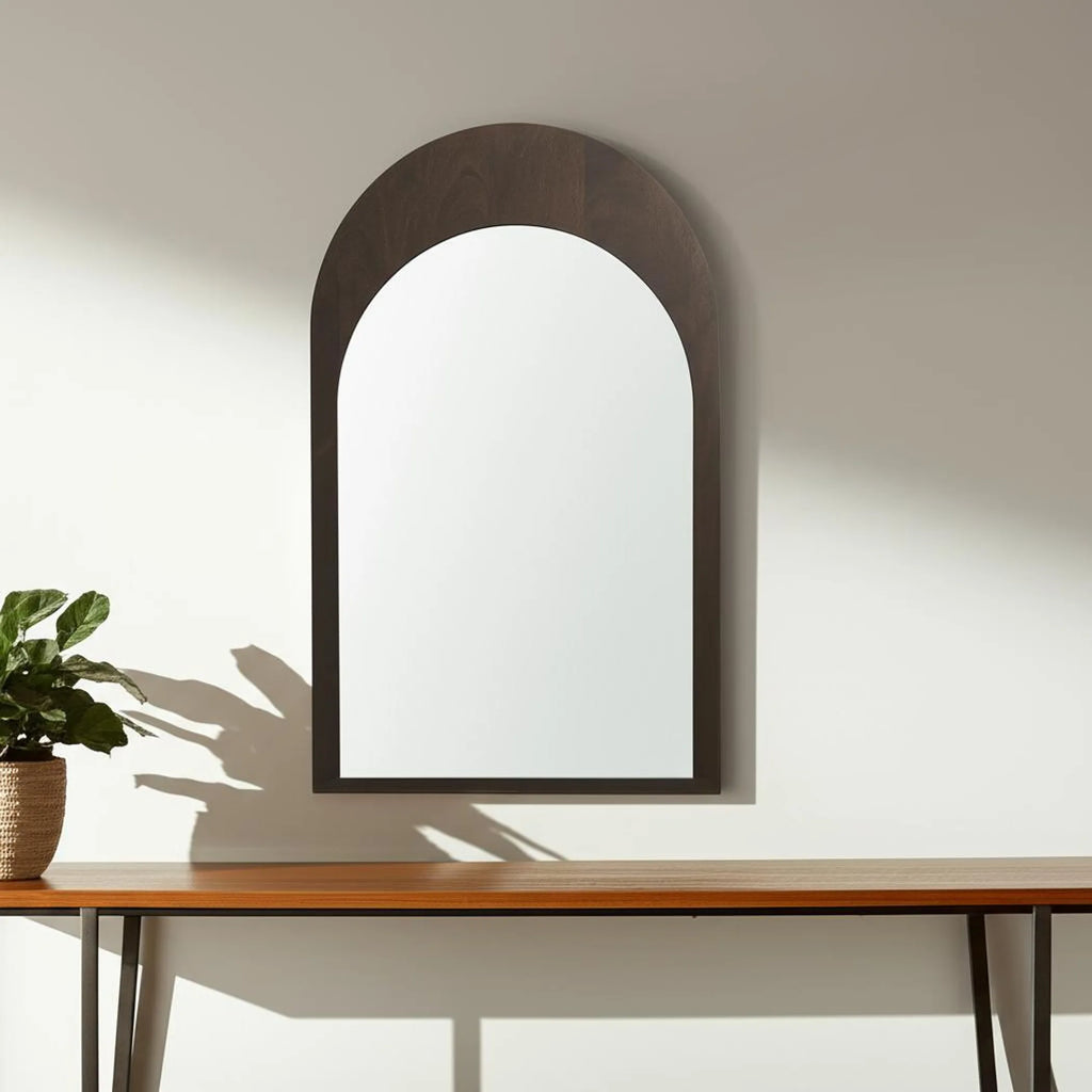 Wood Arch Framed Accent Mirror