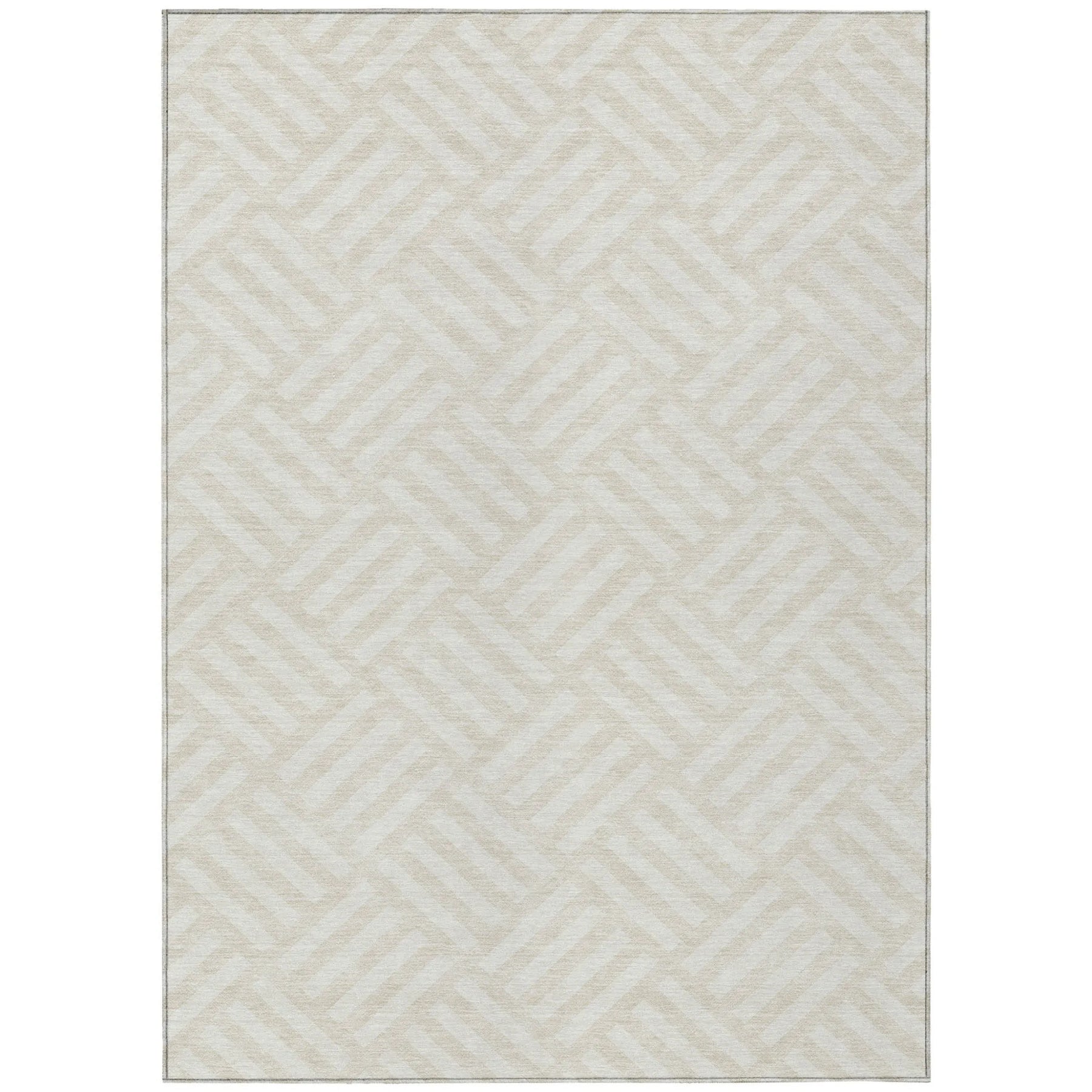 10′ X 14′ Ivory And Beige Geometric Washable Indoor Outdoor Area Rug — view 2