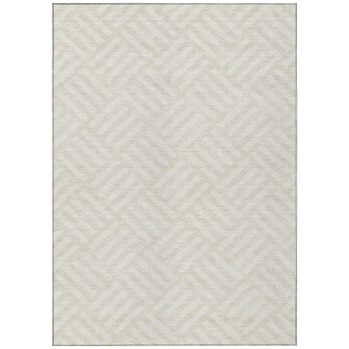10′ X 14′ Ivory And Beige Geometric Washable Indoor Outdoor Area Rug — view 2