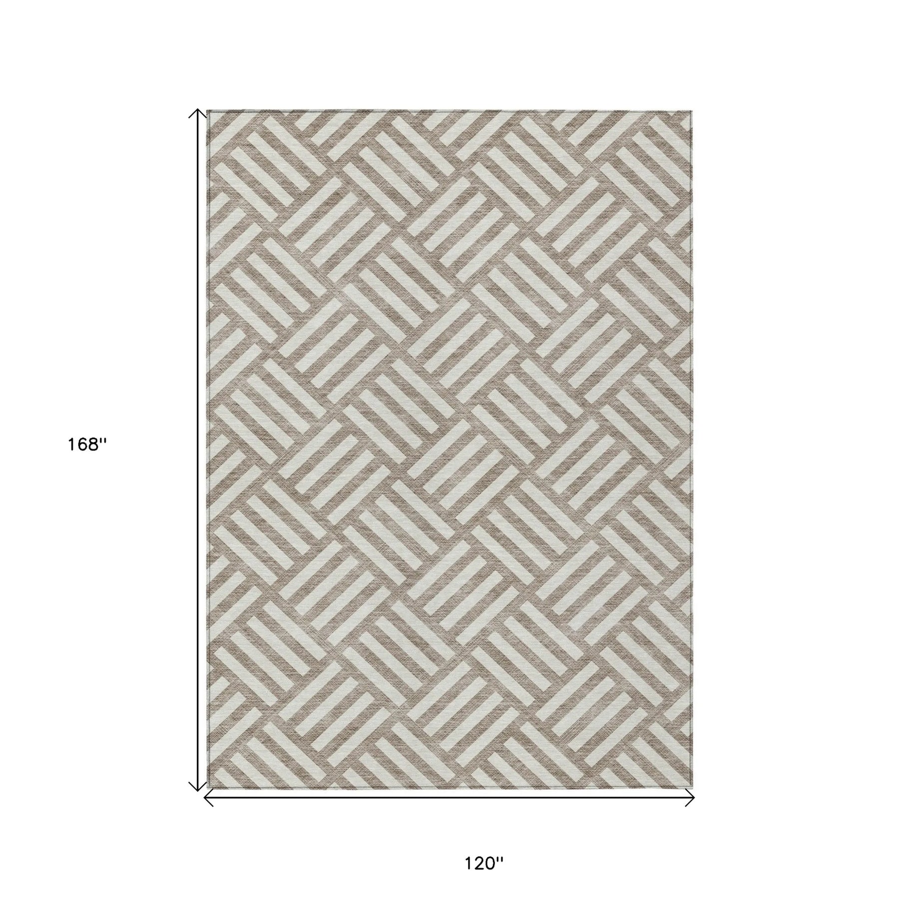 10′ X 14′ Taupe And Ivory Geometric Washable Indoor Outdoor Area Rug — view 3
