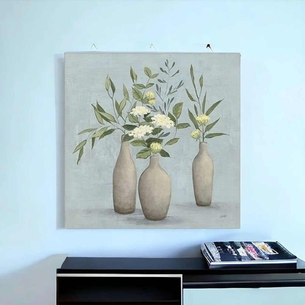 Bohemian Flowers In Ceramic Vases Unframed Print Wall Art — view 3