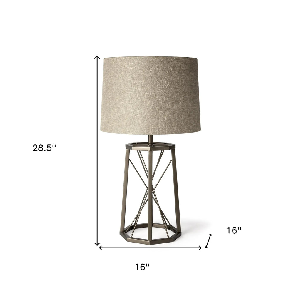 29″ Bronze Lamp Base LED With Beige Shade — view 4