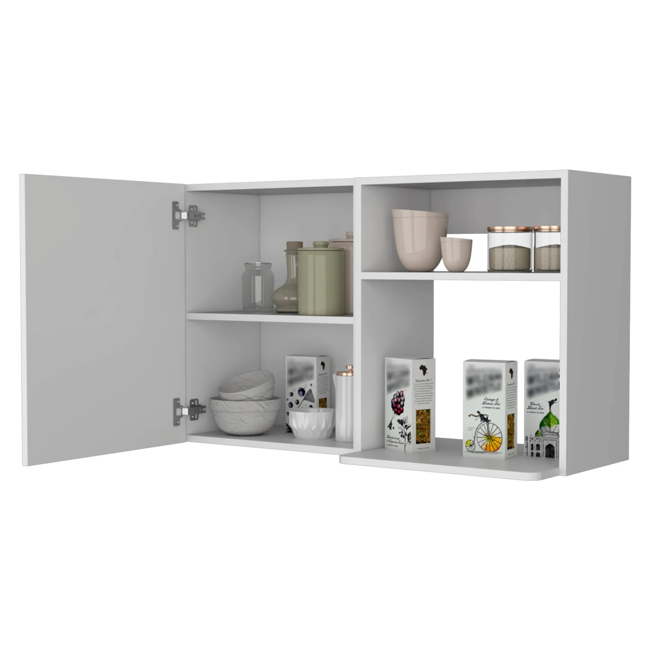 39″ White Accent Cabinet With Two Shelves — view 4