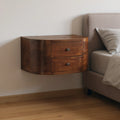 Solid Wood Round Two Drawer Floating Nightstand