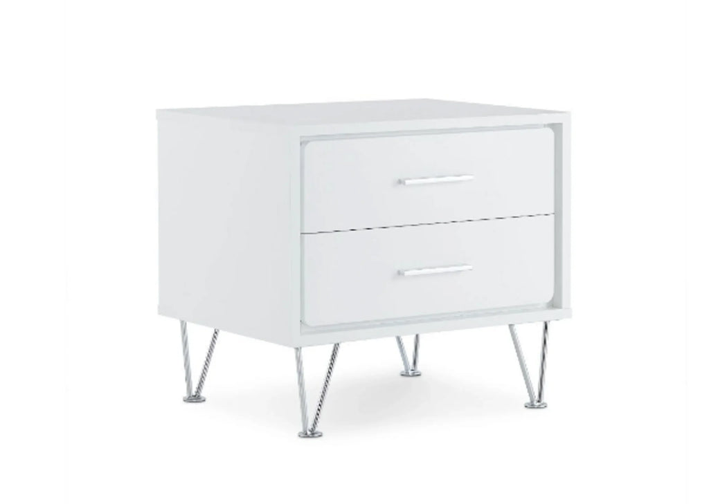 20″ White Nightstand With Manufactured Wood Top — view 2
