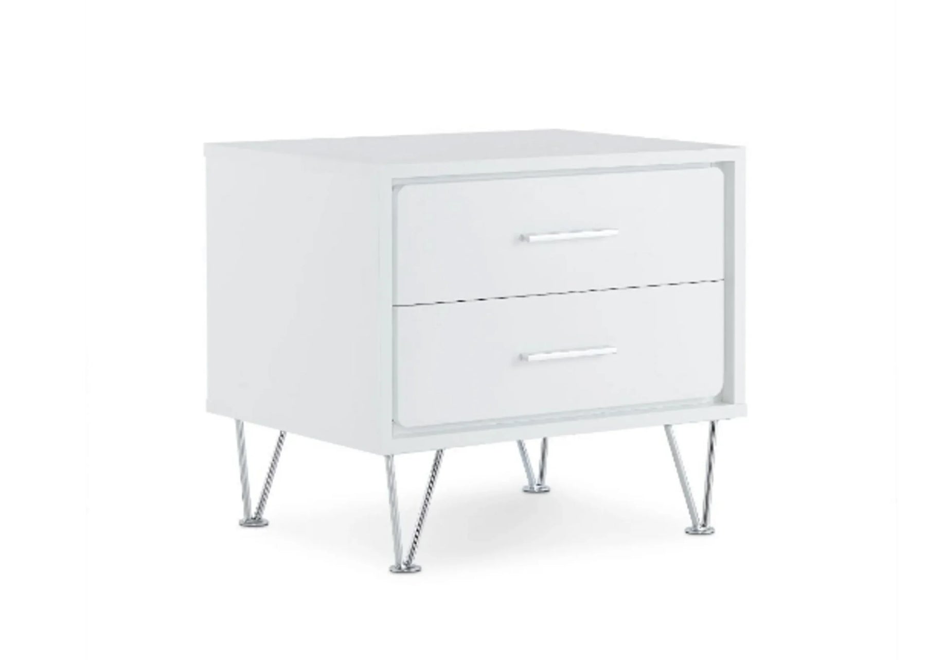 20″ White Nightstand With Manufactured Wood Top — view 2
