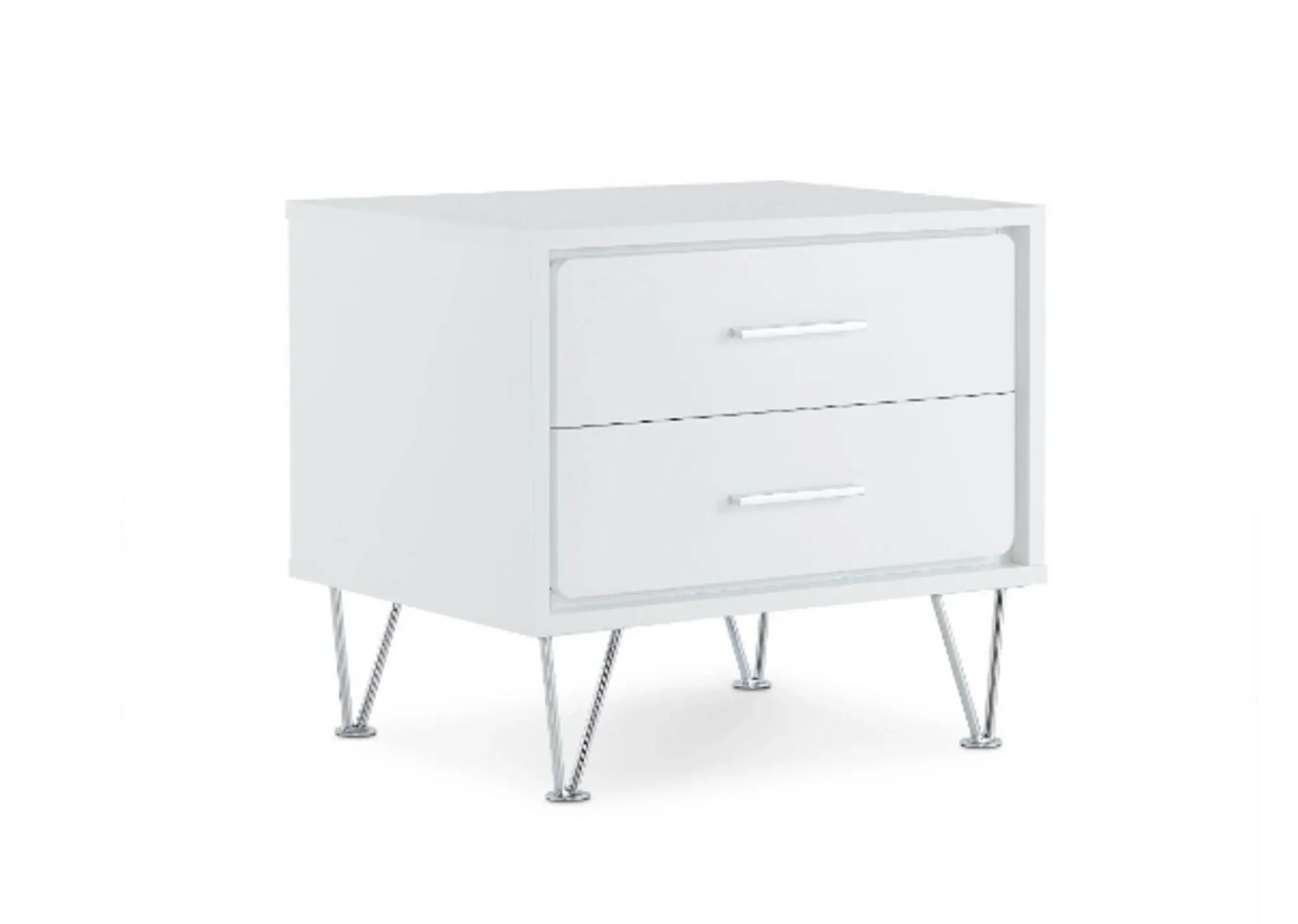 20″ White Nightstand With Manufactured Wood Top — view 2