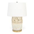 22″ White and Gold Mercury Glass Table Lamp With White Cone Shade