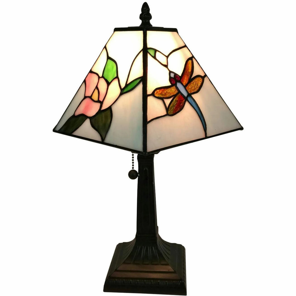 15″ Dark Brown Metal Candlestick Table Lamp With White Empire Shade — view 2