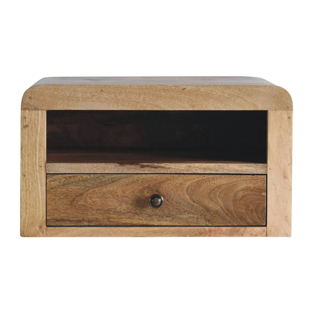 Solid Wood One Drawer Floating Nightstand — view 3